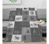 stampa 3D Forest animals coperta per tutte le stagioni microfibra biancheria da letto non perde pelo coperta versatile per regali per ogni occasione Rustic woodland design 70×80inch(180x200cm)
