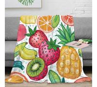 stampa 3D Fruit Illustration coperta per tutte le stagioni microfibra biancheria da letto morbida plaid versatile caldo e soffice anti-pilling per ogni stagione Watercolor Fresh 80×90inch(200x230cm)