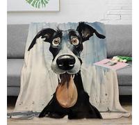 stampa 3D Funny cane arte coperta in pile microfibra biancheria da letto morbida e calda plaid in pile non perde pelo per giovani amanti del comfort cartoon animal illust 40x50inch(100x130cm)