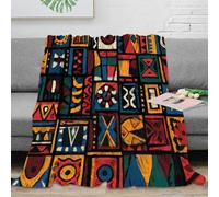 stampa 3D Geometric patterns plaid da camera da letto microfibra biancheria da letto soffice coperta in pile anti-pilling lavabile in lavatrice per camera African tribal arte 50x60inch(127x152cm)