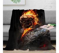 stampa 3D Ghost Rider plaid da divano microfibra biancheria da letto non perde pelo coperta da divano morbida per regali per la casa Fantasy orrore arte 50x60inch(127x152cm)