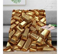 stampa 3D gold bars stack coperta da divano microfibra biancheria da letto non perde pelo coperta da letto morbida e calda traspirante per letto luxury investment 40x50inch(100x130cm)