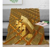 stampa 3D gold bars stack coperta per aria condizionata microfibra biancheria da letto soffice coperta da divano non perde pelo per case in affitto giovani luxury investment 40x50inch(100x130cm)