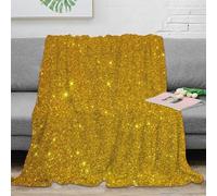 stampa 3D Golden sparkle coperta da viaggio microfibra biancheria da letto anti-pilling plaid da viaggio compatto per giovani in viaggio avventura Festive glitter design 80×90inch(200x230cm)