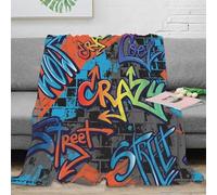 stampa 3D GraffitiArtStyle coperta da ufficio microfibra biancheria da letto anti-pilling coperta da riposo calda per regali per professionisti impegnati UrbanStreetVibe 40x50inch(100x130cm)