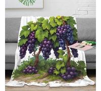 stampa 3D grape clusters coperta da letto microfibra biancheria da letto trattiene il calore coperta da divano lavabile in lavatrice per tutta la famiglia illustrated vine 70×80inch(180x200cm)