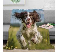 stampa 3D Happy cane runn coperta da viaggio microfibra biancheria da letto compatta coperta da viaggio morbida per regali per chi viaggia per lavoro all'aperto pet lifes 70×80inch(180x200cm)