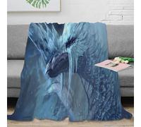 stampa 3D Ice drago coperta da viaggio microfibra biancheria da letto compatta e morbida plaid da viaggio caldo anti-pilling per uso versatile Fantasy mitico creature 80×90inch(200x230cm)