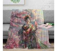 stampa 3D Japanese beauty coperta da letto microfibra biancheria da letto compatta coperta da camera da letto morbida per studenti in dormitorio Fantasy arte 40x50inch(100x130cm)