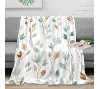 stampa 3D Leafy branches coperta per tutte le stagioni microfibra biancheria da letto morbida plaid termico lavabile in lavatrice per uso in ogni stagione Botanical acquerello 60x80inch(150x200cm)