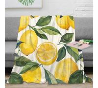 stampa 3D Lemon fruit coperta per tutte le stagioni biancheria da letto lavabile coperta versatile morbida per giovani in ogni periodo dell'anno Watercolor botanical design 70×80inch(180x200cm)