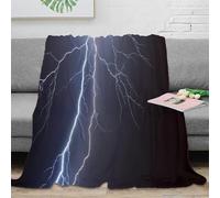 stampa 3D Lightning strike coperta da pisolino microfibra biancheria da letto non perde pelo plaid da pisolino morbido e caldo anti-pilling per pisolini Natural storm effect 60x80inch(150x200cm)