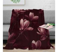 stampa 3D magnolia blooms plaid da camera da letto microfibra biancheria da letto soffice coperta in pile anti-pilling lavabile in lavatrice per camera botanical floreale d 50x60inch(127x152cm)