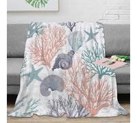 stampa 3D marine life pattern coperta in pile microfibra biancheria da letto traspirante coperta da divano morbida e calda lavabile in lavatrice per divano nautical sea design 50x60inch(127x152cm)