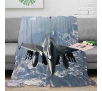 stampa 3D Military jet plaid da salotto microfibra biancheria da letto soffice e caldo coperta da camera da letto lavabile in lavatrice per camera Aerial combat aircraft 50x60inch(127x152cm)
