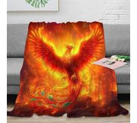 stampa 3D mitico fire bird coperta microfibra biancheria da letto elegante e morbida plaid pregiato anti-pilling per regali di alta gamma fantasy phoenix arte 50x60inch(127x152cm)