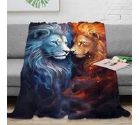 stampa 3D mitico lion duo coperta termica microfibra biancheria da letto morbida plaid termico soffice e caldo anti-pilling non perde pelo per inverno fantasy arte 80×90inch(200x230cm)