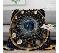 stampa 3D Moon phases art coperta in pile microfibra biancheria da letto soffice e calda coperta termica traspirante non perde pelo per uso quotidiano Astrology mystical d 50x60inch(127x152cm)