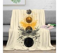 stampa 3D Moon phases arte coperta per aria condizionata microfibra biancheria da letto morbida coperta per estate leggera per regali per vacanze estive astratto cosmic design 70×80inch(180x200cm)