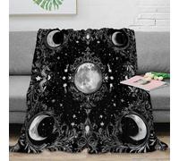 stampa 3D Moon phases coperta in pile microfibra biancheria da letto compatta coperta da pisolino morbida per studenti in residenza universitaria Ornate celestial design 40x50inch(100x130cm)