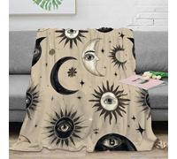 stampa 3D MoonEyeArt coperta in pile microfibra biancheria da letto morbida e calda coperta termica traspirante lavabile in lavatrice per freddo invernale VintageOccultStyle 70×80inch(180x200cm)