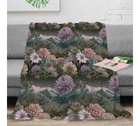 stampa 3D mountain scena coperta microfibra biancheria da letto anti-pilling e calda plaid compatto per regali di laurea Botanical fantasy 40x50inch(100x130cm)