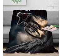 stampa 3D MountainBikeRider coperta da viaggio microfibra biancheria da letto anti-pilling coperta da ufficio compatta e lavabile in lavatrice per ufficio ActionSportsStyle 60x80inch(150x200cm)