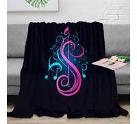 stampa 3D Music note design coperta da pisolino microfibra biancheria da letto lavabile coperta da ufficio morbida per giovani lavoratori smart working astratto neon arte 40x50inch(100x130cm)