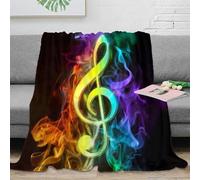 stampa 3D Musical note coperta per aria condizionata microfibra biancheria da letto soffice coperta da divano non perde pelo per case in affitto giovani Colorful smoke design 40x50inch(100x130cm)