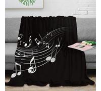 stampa 3D Musical notes flow coperta da viaggio microfibra biancheria da letto morbida coperta da riposo anti-pilling per regali per chi viaggia spesso astratto music design 80×90inch(200x230cm)