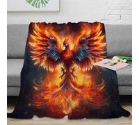 stampa 3D Mythical fire bird coperta da camera da letto microfibra biancheria da letto elegante coperta da letto morbida per regali per neo sposi Fantasy phoenix arte 40x50inch(100x130cm)