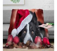 stampa 3D Natale cane coperta per tutte le stagioni microfibra biancheria da letto anti-pilling coperta versatile non perde pelo per regali tutto l'anno Festive pet fotografia 80×90inch(200x230cm)