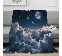 stampa 3D Night sky coperta da pisolino microfibra biancheria da letto non perde pelo plaid da pisolino caldo per regali per chi ama riposare Fantasy celestial scena 80×90inch(200x230cm)