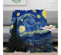 stampa 3D night sky swirl coperta da pisolino microfibra biancheria da letto non perde pelo plaid da pisolino caldo per regali per chi ama riposare postimpressionist arte 50x60inch(127x152cm)