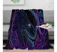 stampa 3D Nightmare creature coperta microfibra biancheria da letto anti-pilling e calda plaid da divano morbido non perde pelo per uso domestico generico Dark fantasy arte 80×90inch(200x230cm)