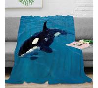 stampa 3D Orca whale coperta da camera da letto microfibra biancheria da letto lavabile coperta da letto per regali per la camera da letto nuova Marine wildlife fotografia 50x60inch(127x152cm)