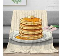 stampa 3D Pancake stack coperta da ufficio microfibra biancheria da letto morbida coperta da riposo calda lavabile in lavatrice per pause lavorative Illustrated breakfast 40x50inch(100x130cm)