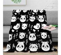 stampa 3D Panda faces coperta in pile microfibra biancheria da letto morbida e calda plaid in pile non perde pelo per giovani amanti del comfort cartoon carino anima 40x50inch(100x130cm)