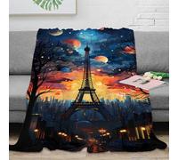 stampa 3D Paris night scena coperta da letto microfibra biancheria da letto non perde pelo coperta da camera da letto calda per giovani single fantasy arte 80×90inch(200x230cm)