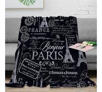 stampa 3D Paris travel guide coperta da camera da letto microfibra biancheria da letto non perde pelo plaid da camera morbido per residenze studentesche vintage French decor 60x80inch(150x200cm)