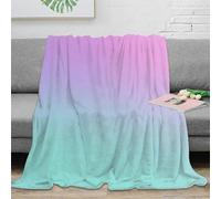 stampa 3D Pastel gradient coperta per tutte le stagioni microfibra biancheria da letto versatile coperta in pile anti-pilling non perde pelo per tutto l'anno Soft color blend 60x80inch(150x200cm)