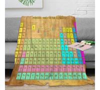 stampa 3D Periodic table coperta da ufficio microfibra biancheria da letto morbida coperta da riposo calda lavabile in lavatrice per pause lavorative Educational science 40x50inch(100x130cm)