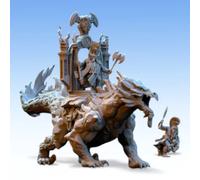 Stampa 3D Personaggio Wargame Dei Nani Kingdoms - Prete Runico Sul Bestia Del