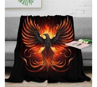stampa 3D Phoenix Fire Bird coperta da camera da letto microfibra biancheria da letto lavabile plaid da camera morbido e caldo anti-pilling per camera Mythical Creature arte 70×80inch(180x200cm)