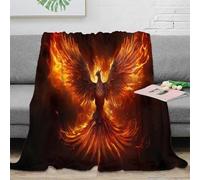 stampa 3D Phoenix fire bird coperta da pisolino microfibra biancheria da letto lavabile coperta da ufficio morbida per giovani lavoratori smart working Mythical fantasy arte 60x80inch(150x200cm)