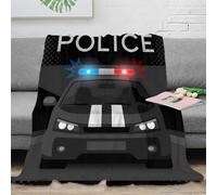stampa 3D police car coperta da letto microfibra biancheria da letto calda e soffice coperta per tutte le stagioni traspirante per ogni periodo dell'anno vector illustrazione 60x80inch(150x200cm)
