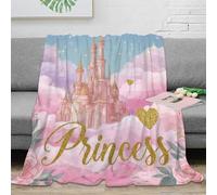 stampa 3D Princess castle plaid termico microfibra biancheria da letto pregiato coperta termica non perde pelo per regali invernali Fantasy fairy tale 60x80inch(150x200cm)