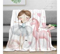 stampa 3D princess dancing coperta da ufficio microfibra biancheria da letto morbida coperta da riposo calda lavabile in lavatrice per pause lavorative cartoon fairy tale 80×90inch(200x230cm)