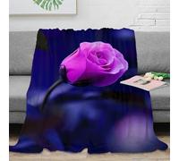 stampa 3D PurpleRoseBloom coperta per tutte le stagioni microfibra biancheria da letto versatile coperta in pile anti-pilling non perde pelo per tutto l'anno NatureArtStyle 80×90inch(200x230cm)