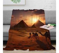 stampa 3D pyramids sunset coperta microfibra biancheria da letto elegante e morbida plaid pregiato anti-pilling per regali di alta gamma Ancient Egypt 40x50inch(100x130cm)